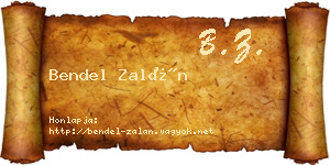 Bendel Zalán névjegykártya